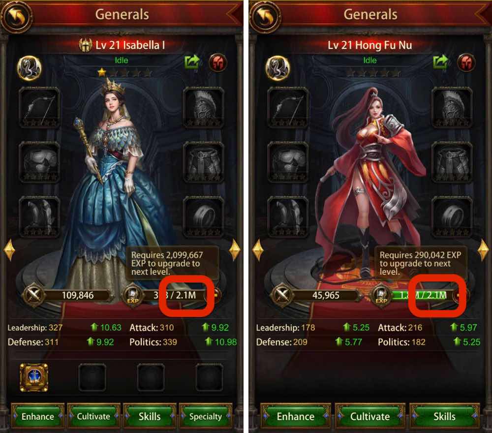 Left - Gold General / Right - Blue General
